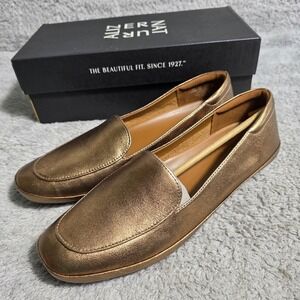 Naturalizer Bashful Bronze Metallic Soft Leather Flats Loafers Women's 10.5M NEW